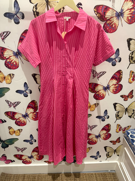 Fuchsia Stripped Midi Dress