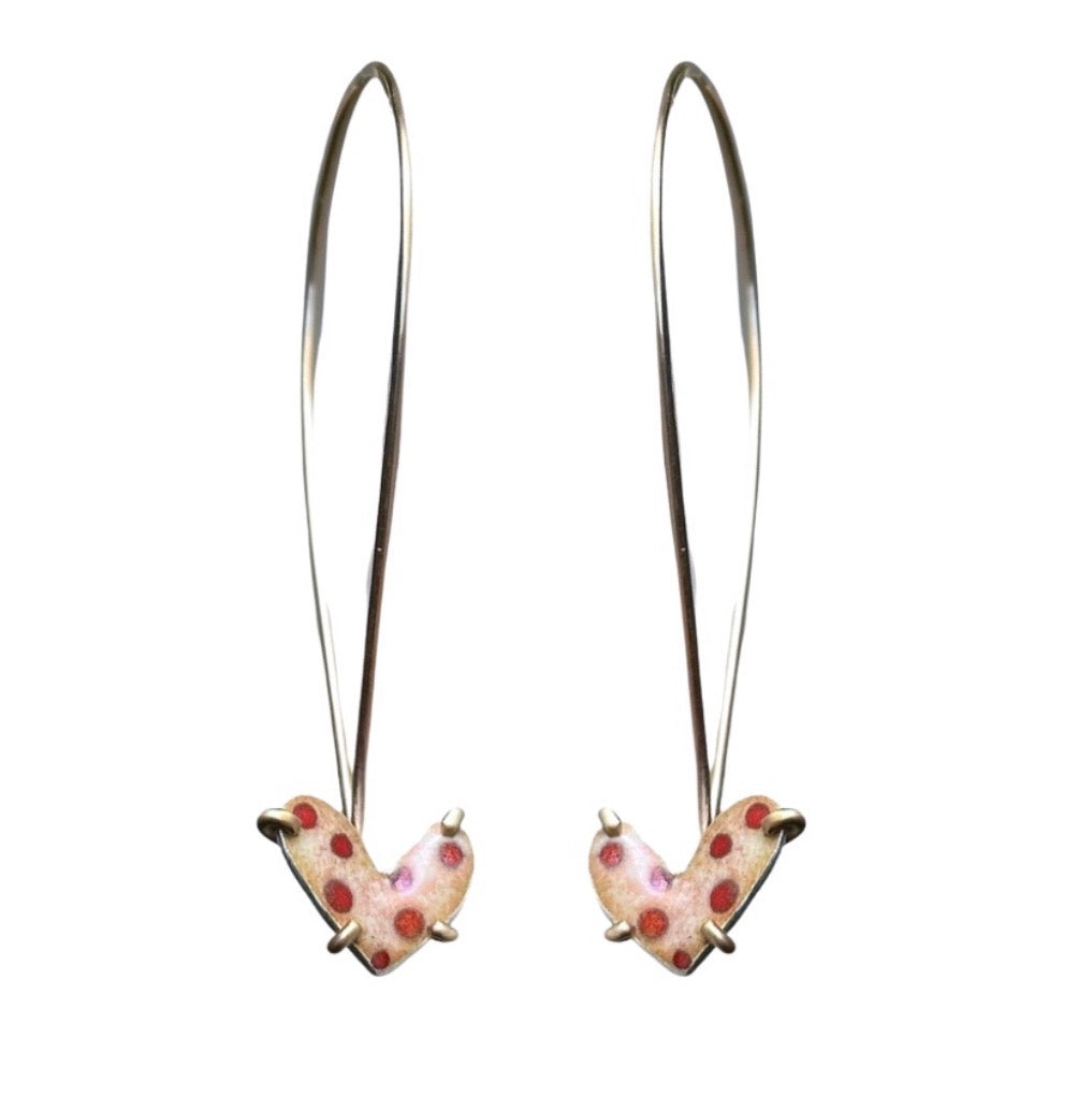 Gold Filled Enamel Heart Earrings