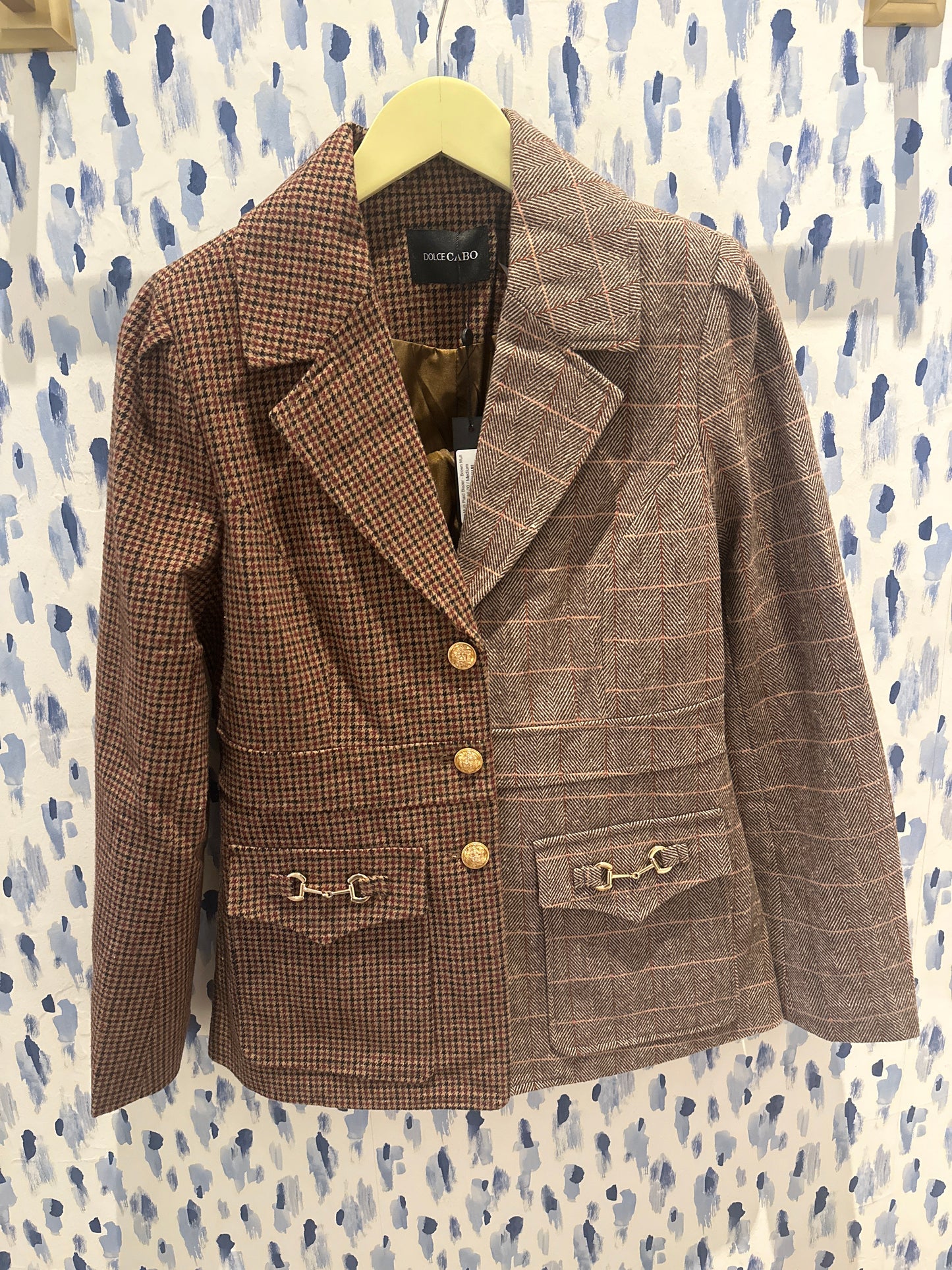 Multi Plaid Blazer - Brown Multi