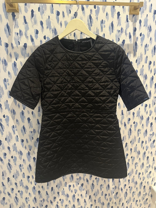 Quilted Nylon Dress - Black