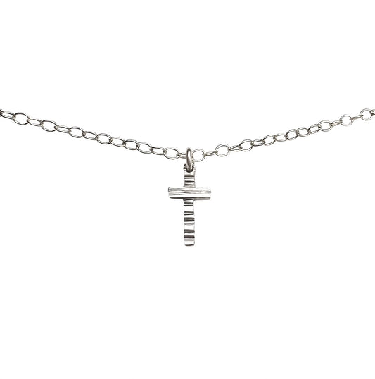 Small Cross Necklace - Sterling Silver