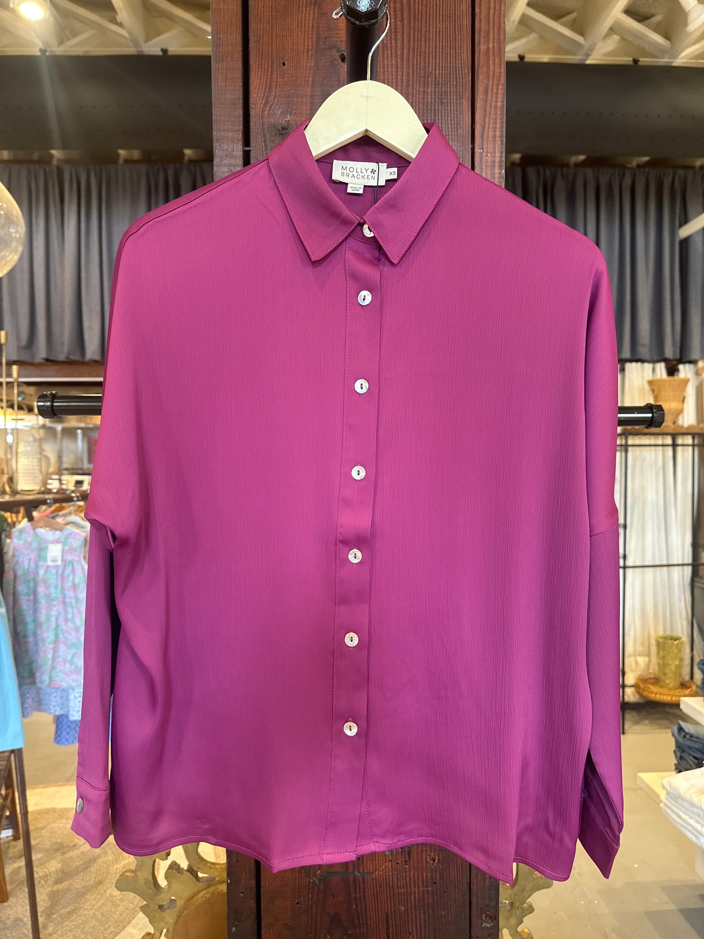 Ladies Woven Shirt - Purple