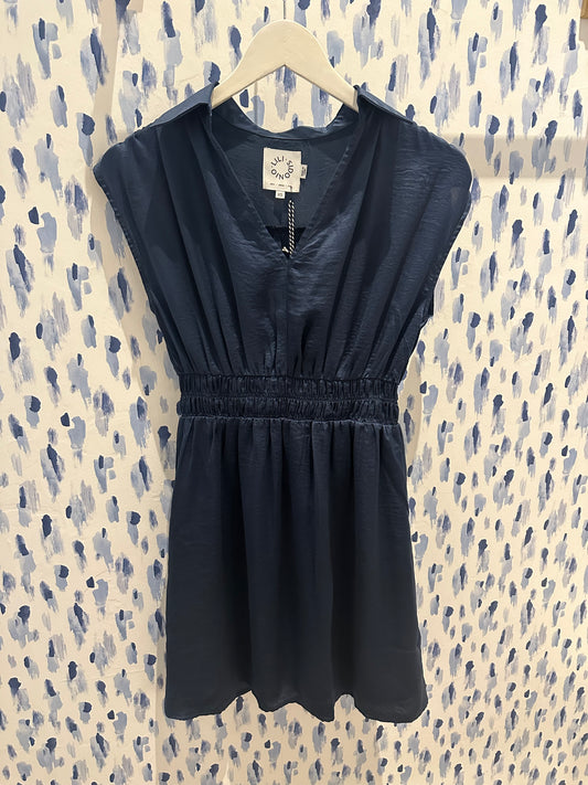 Young Ladies Woven Dress - Navy