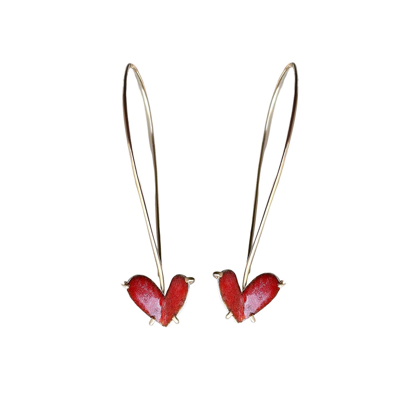 Gold Filled Enamel Heart Earrings