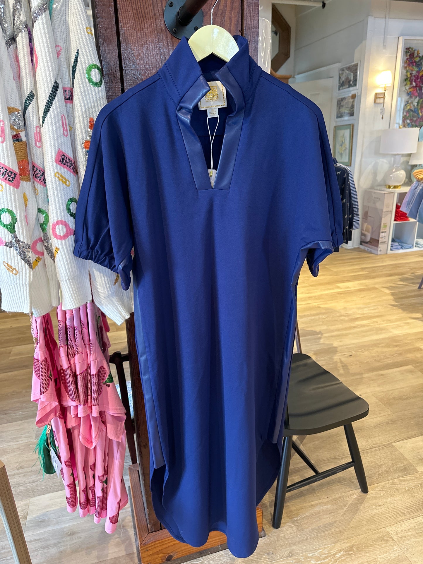 Poppy Caftan- Navy Ponte