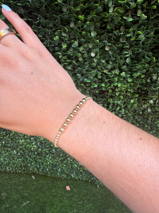 Gold Filled 3mm, 5mm Beaded Bracelet