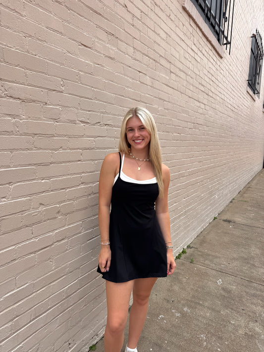 Double Layered Dress- Black and White