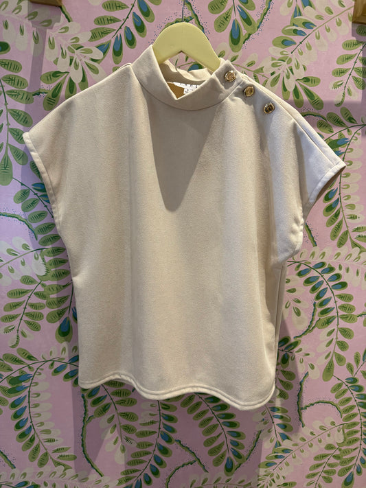 Short Sleeve Suede Top