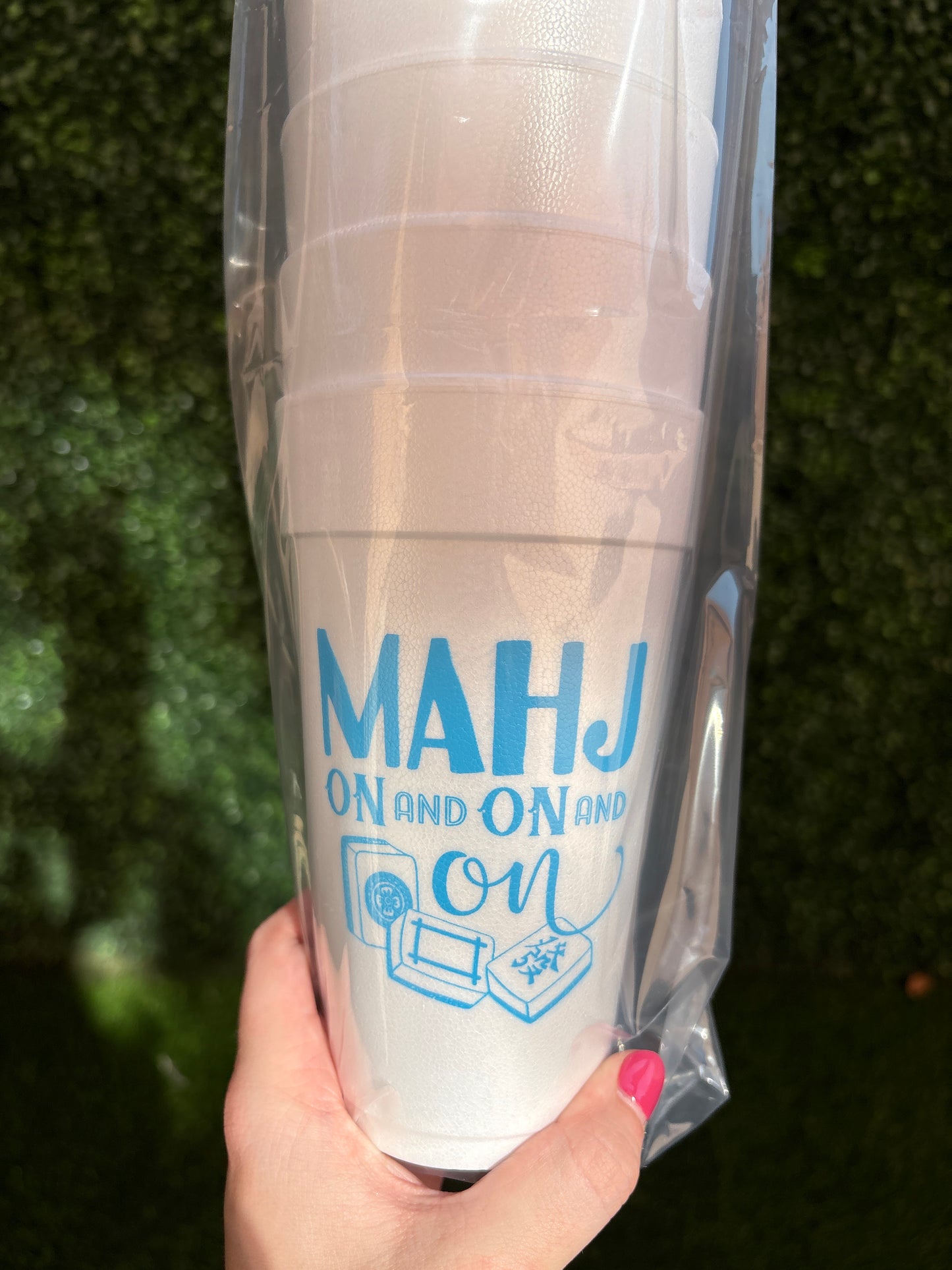 Mahj on and on and on cup-Blue