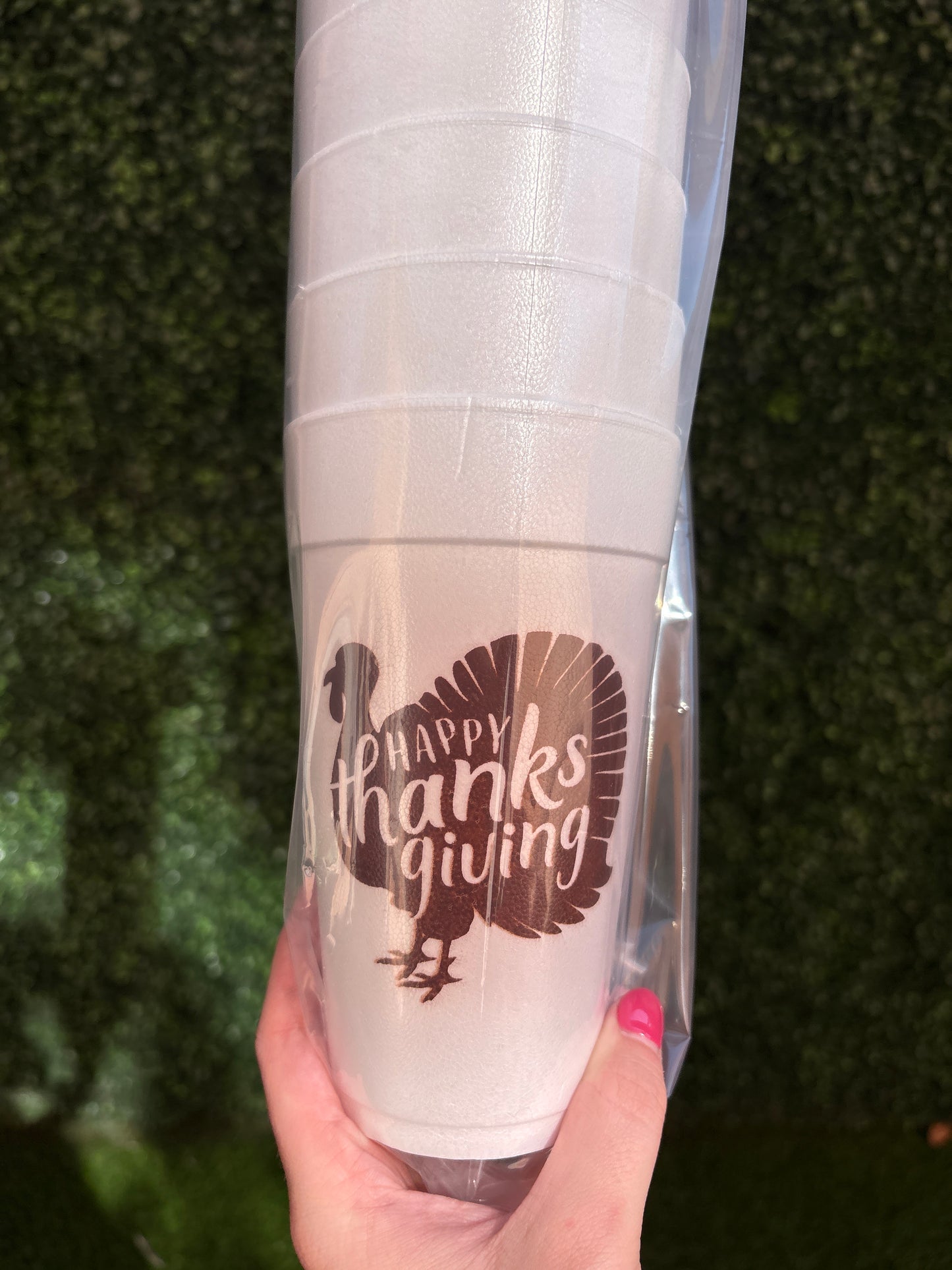Happy Thanksgiving Styrofoam Cup-Brown