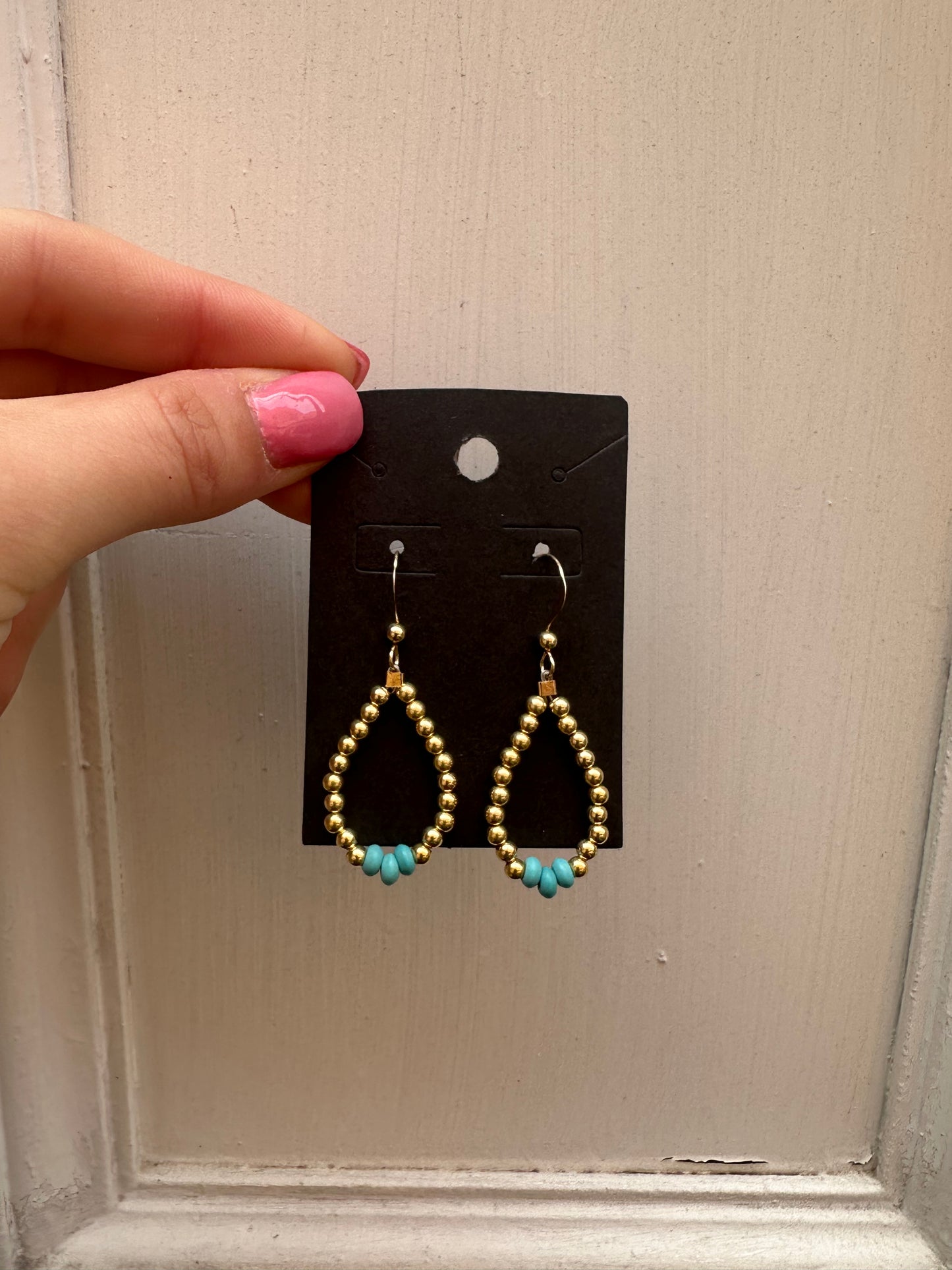 Gold Filled 3mm Blue Beaded Earrings