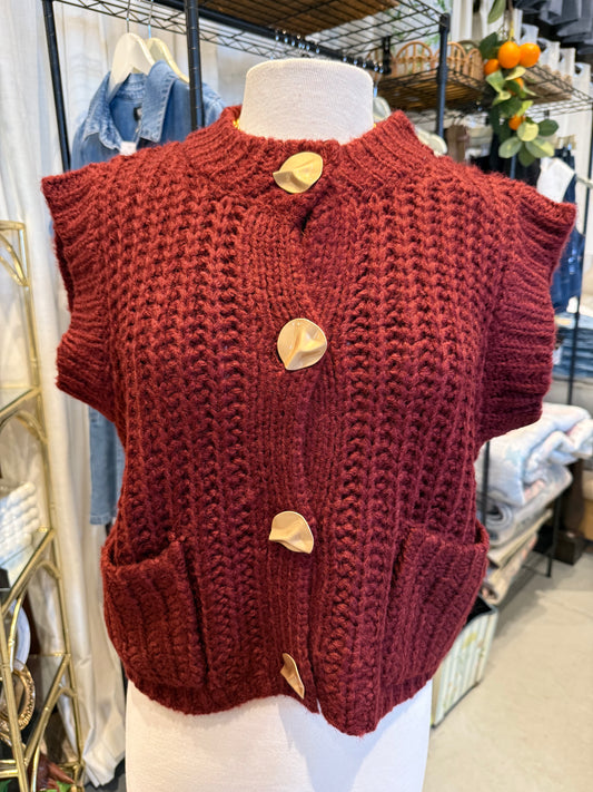Sweater Vest in Burgundy