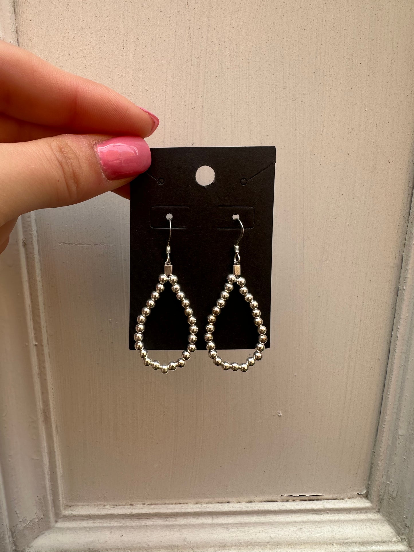 Sterling Silver 3mm Beaded Earrings