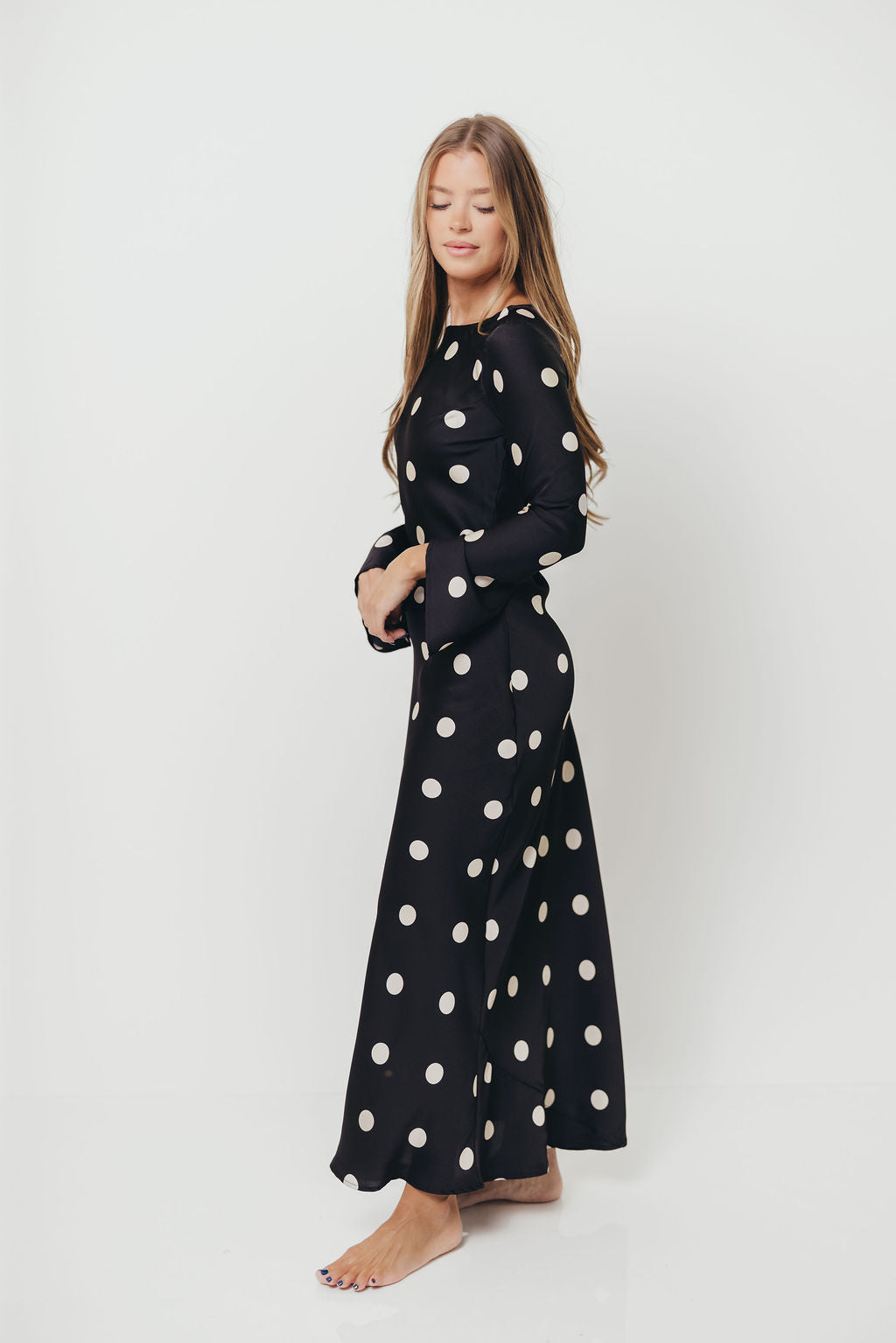 Georgie Black Dot Dress- Black