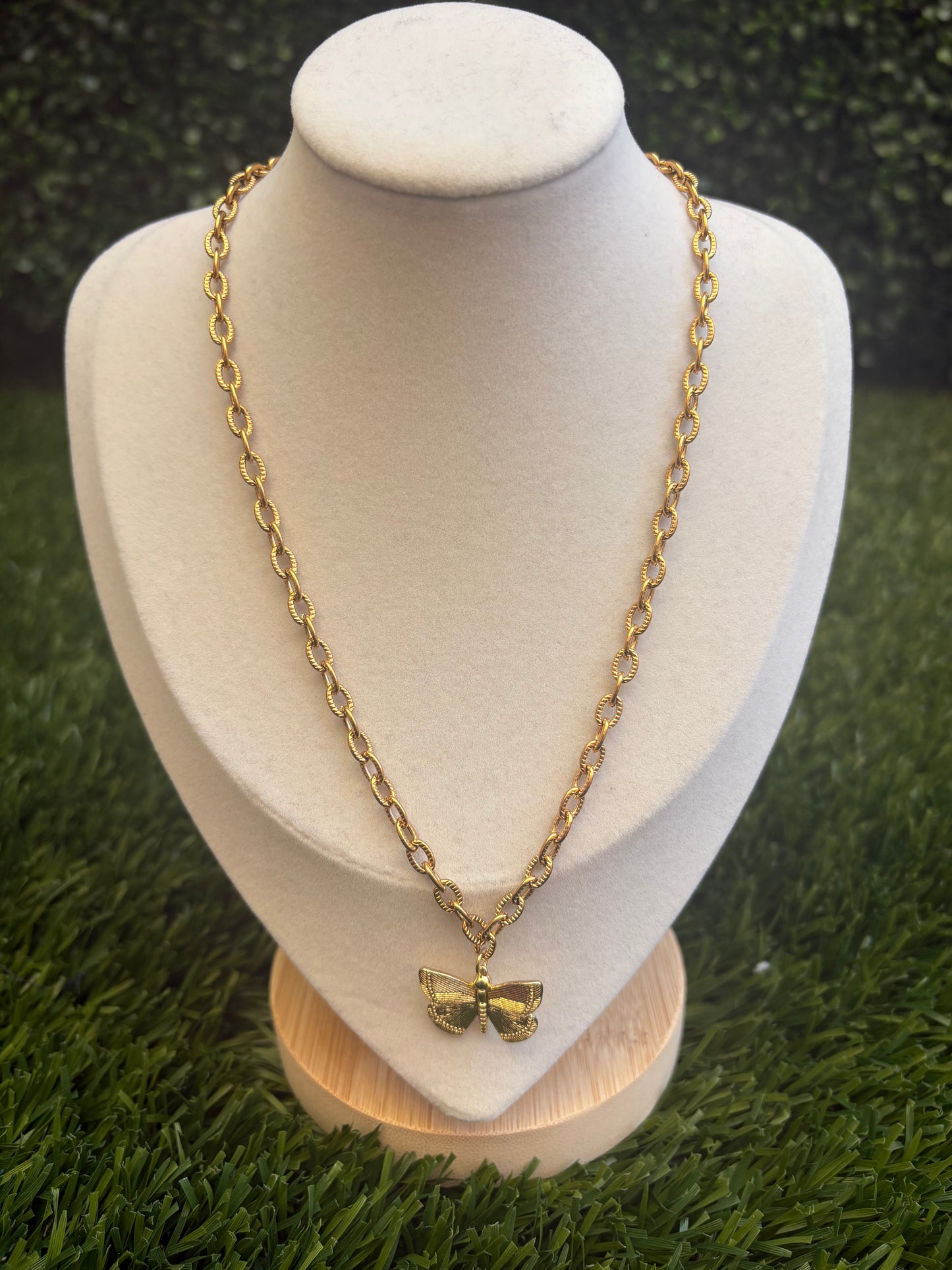 Gold Chain Butterfly Necklace