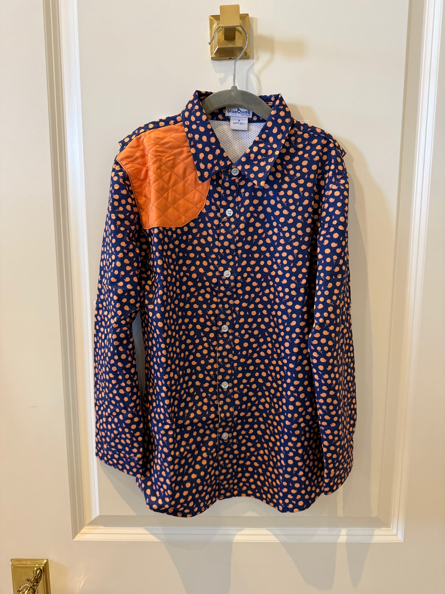 Boys Blue and Orange Button Up
