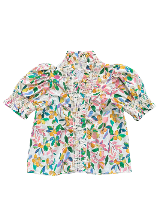 Multi Colored Floral Detail Top