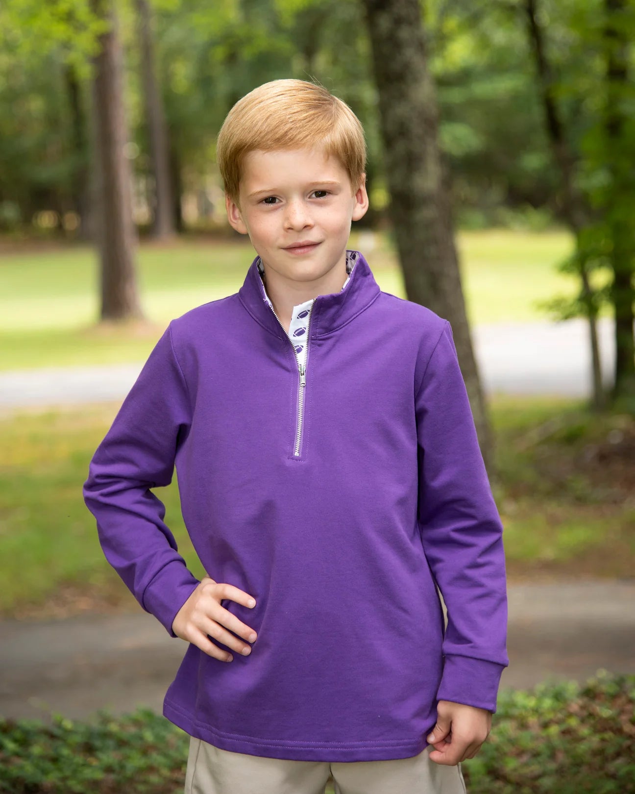 Game Day Quarter Zip - Purple