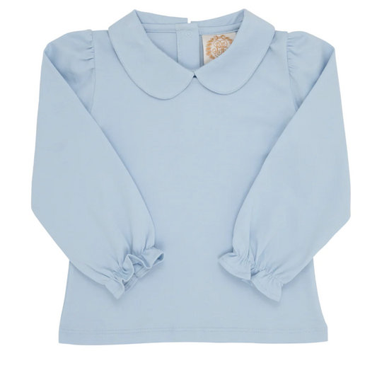 Long Sleeve Maude's Peter Pan Collar Shirt Buckhead Blue