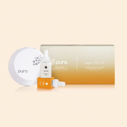 CB + Pura Smart Home Diffuser Kit, Pumpkin Dulce & Volcano