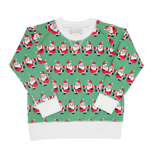 Cassidy Comfy Crewneck (Unisex) Chris Kringle Kickline With Worth Avenue White