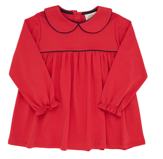 Maude's A-Line Top - Richmond Red With Nantucket Navy