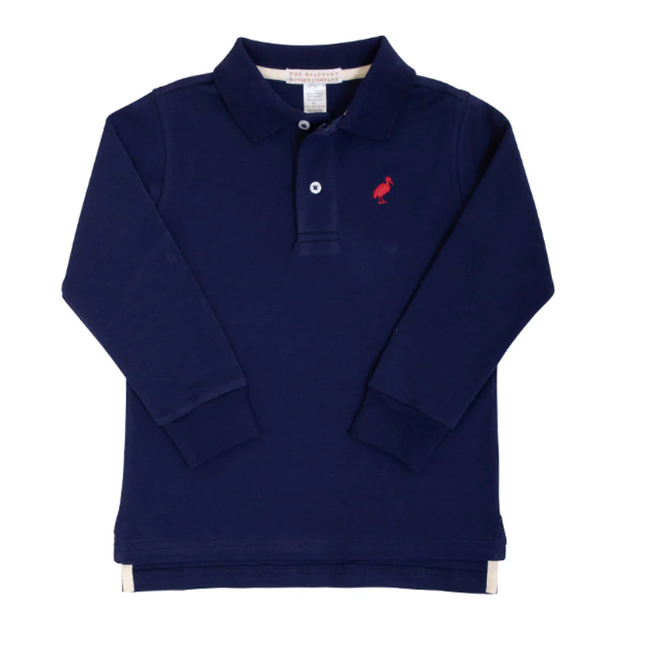 Long Sleeve Prim & Proper Polo - Nantucket Navy With Richmond Red Stork Regular price