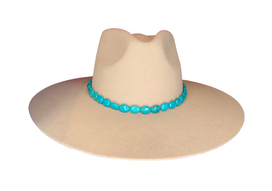 Turquoise Oval Beaded Hat Band