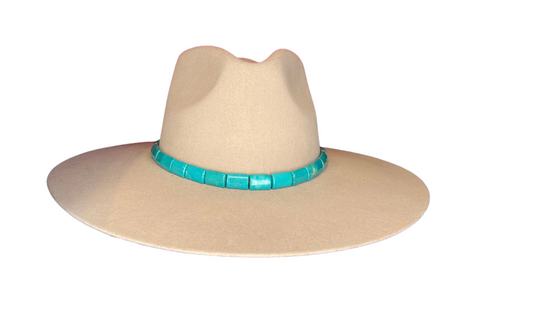 Turquoise Rectangle Beaded Hat Band