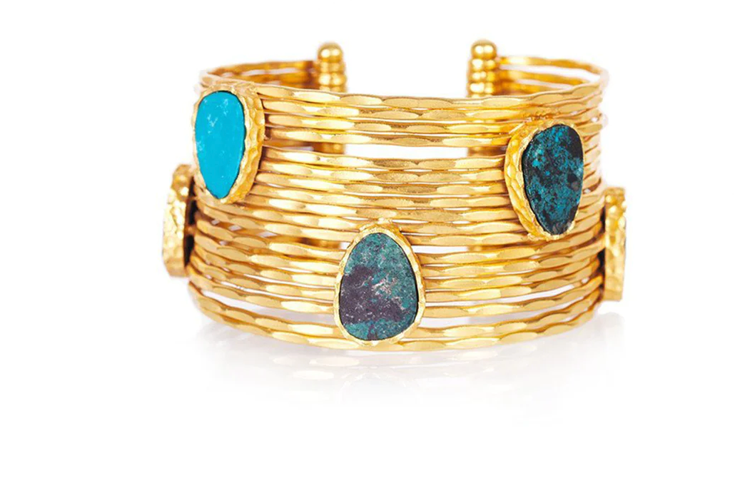 Wire Stackable Cuff- Turquoise