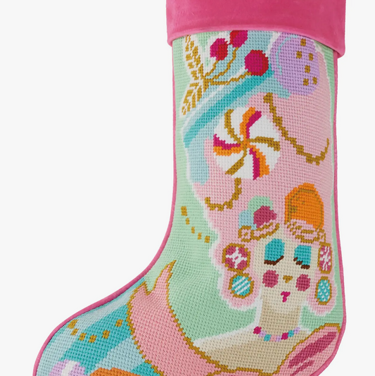 Marie Sweet Embroidered Needlepoint Stocking