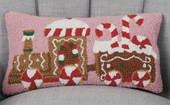 Gingerbread Train with Swirls Candycane M/2 Hook Pillow
