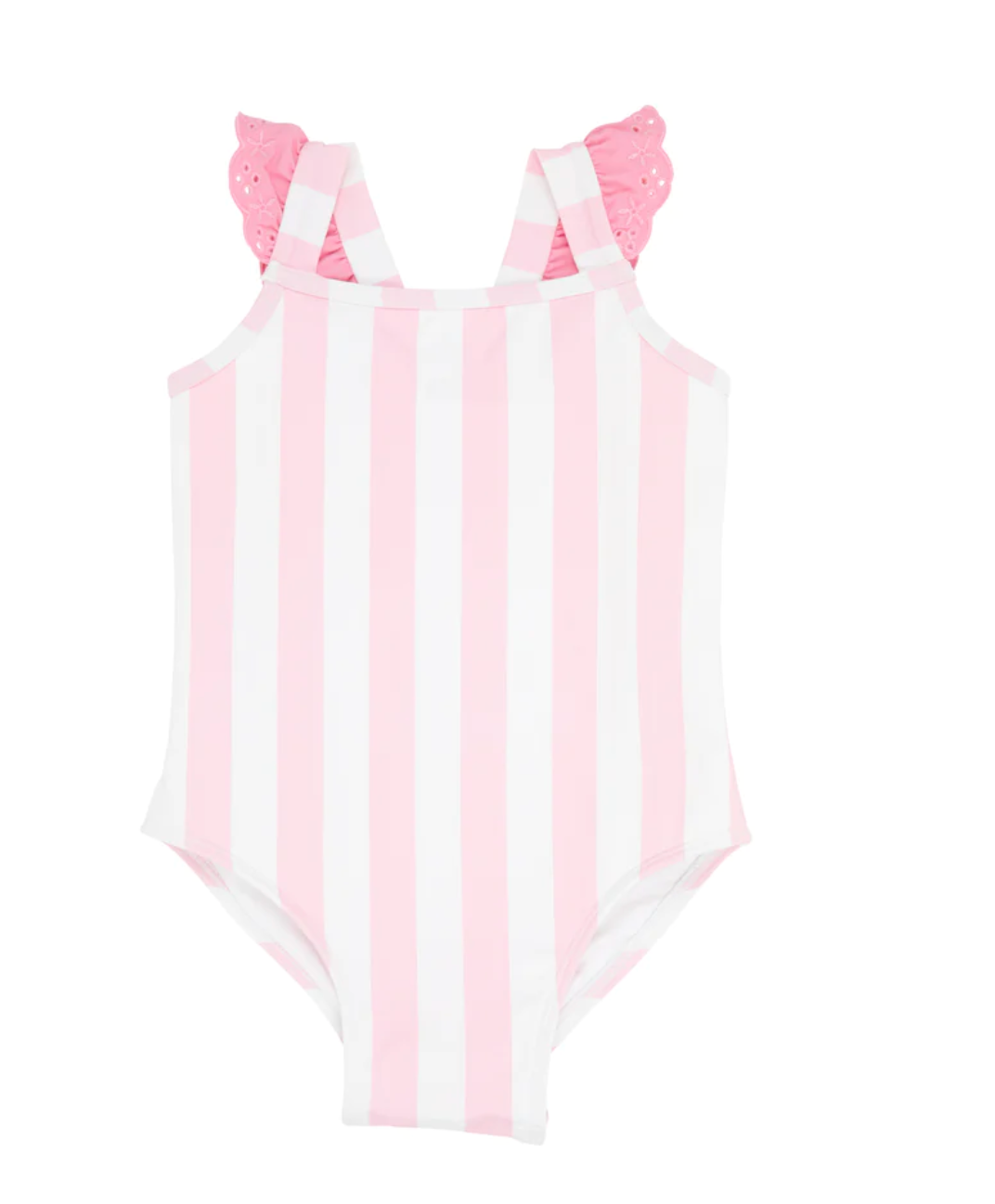 Long Bay Bathing Suit - Caicos Cabana Stripe With Hamptons Hot Pink