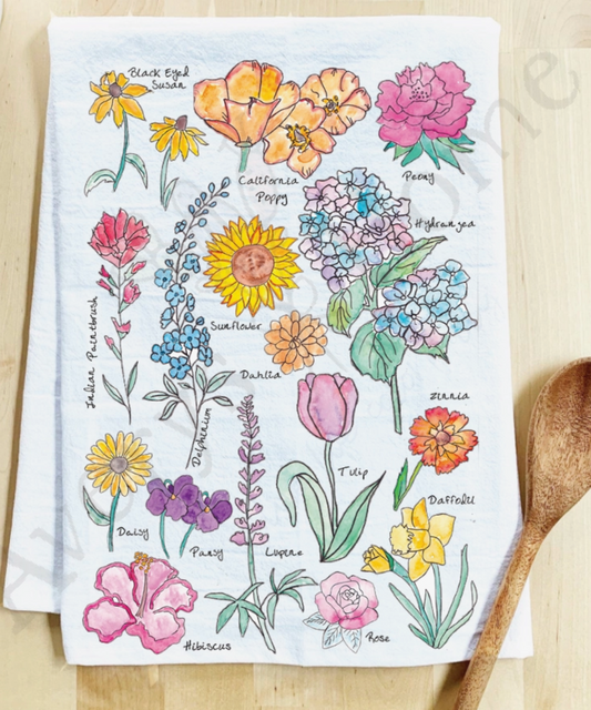Flower Garden Kitchen Towel