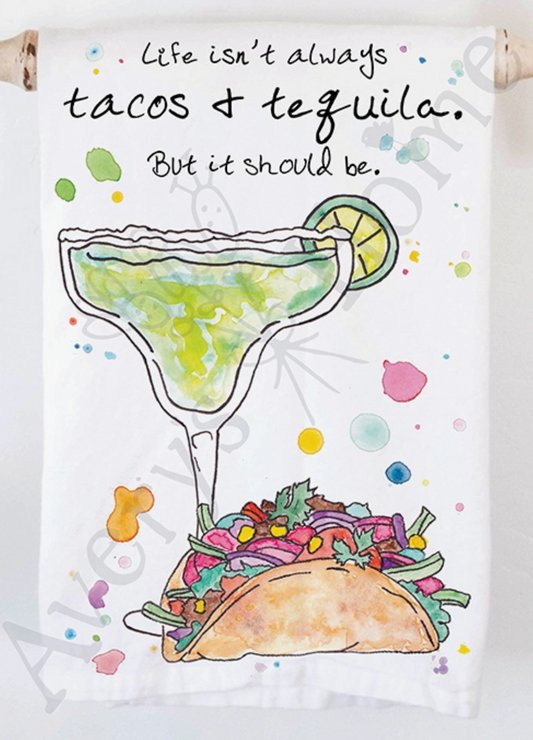 Tacos & Tequila Funny Gift Kitchen Dish Towel