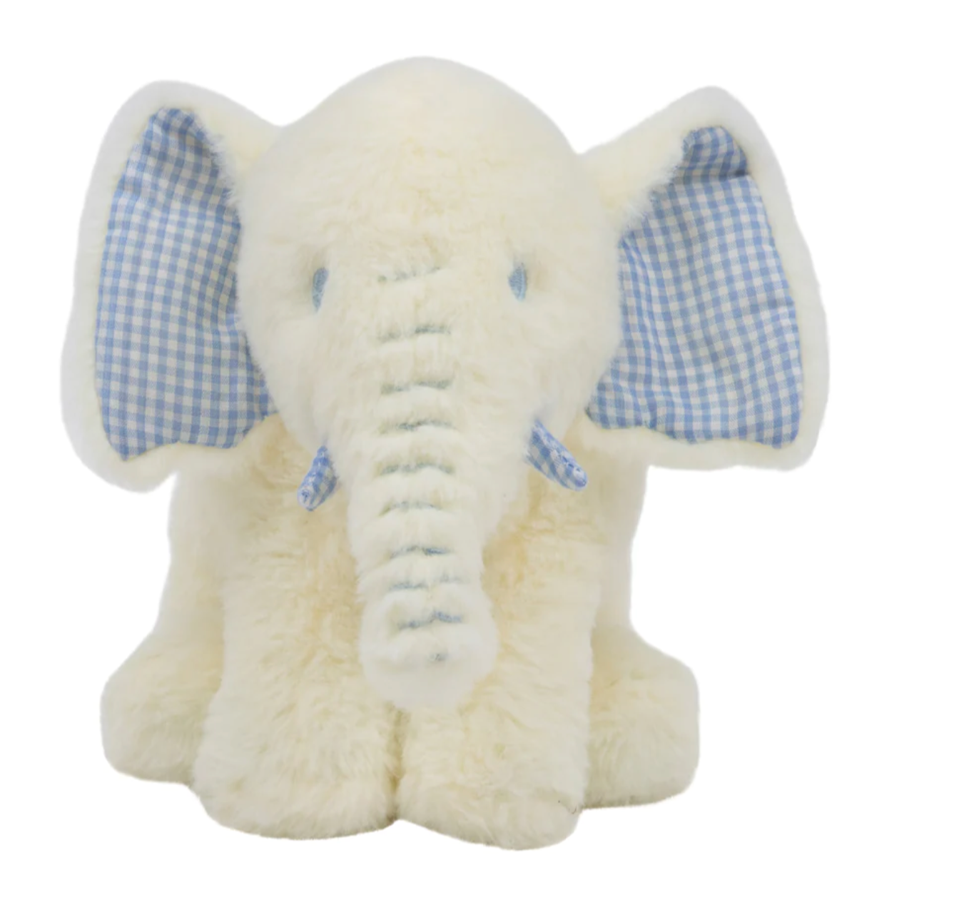 Emmett D. Elephant - Palmetto Pearl With Buckhead Blue Gingham Tusks & Ears