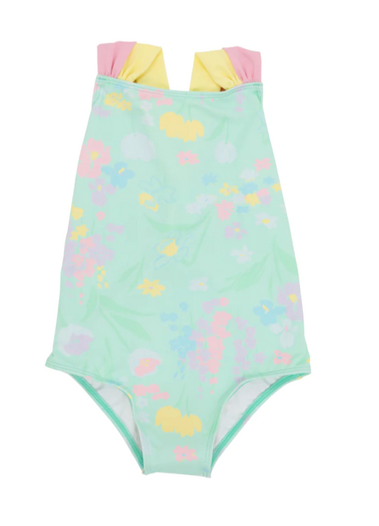 Seabrook Bathing Suit - Glencoe Garden Party With Grace Bay Green And Pier Party Pink