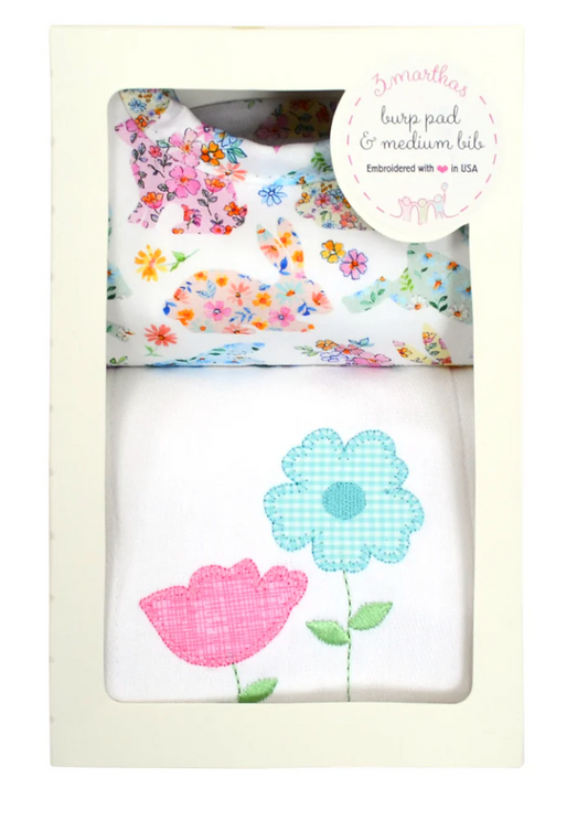 Garden Basic Bib & Burp Box Set
