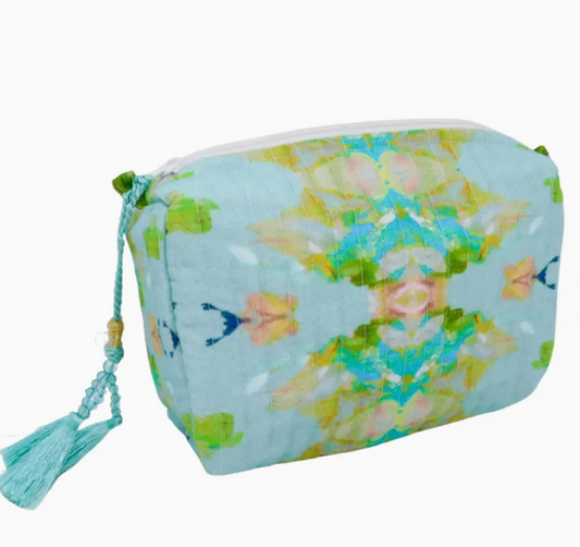 Stained Glass Blue Small Cosmetic Bag