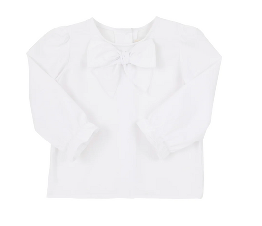 Beatrice Bow Blouse & Onesie - Worth Avenue White