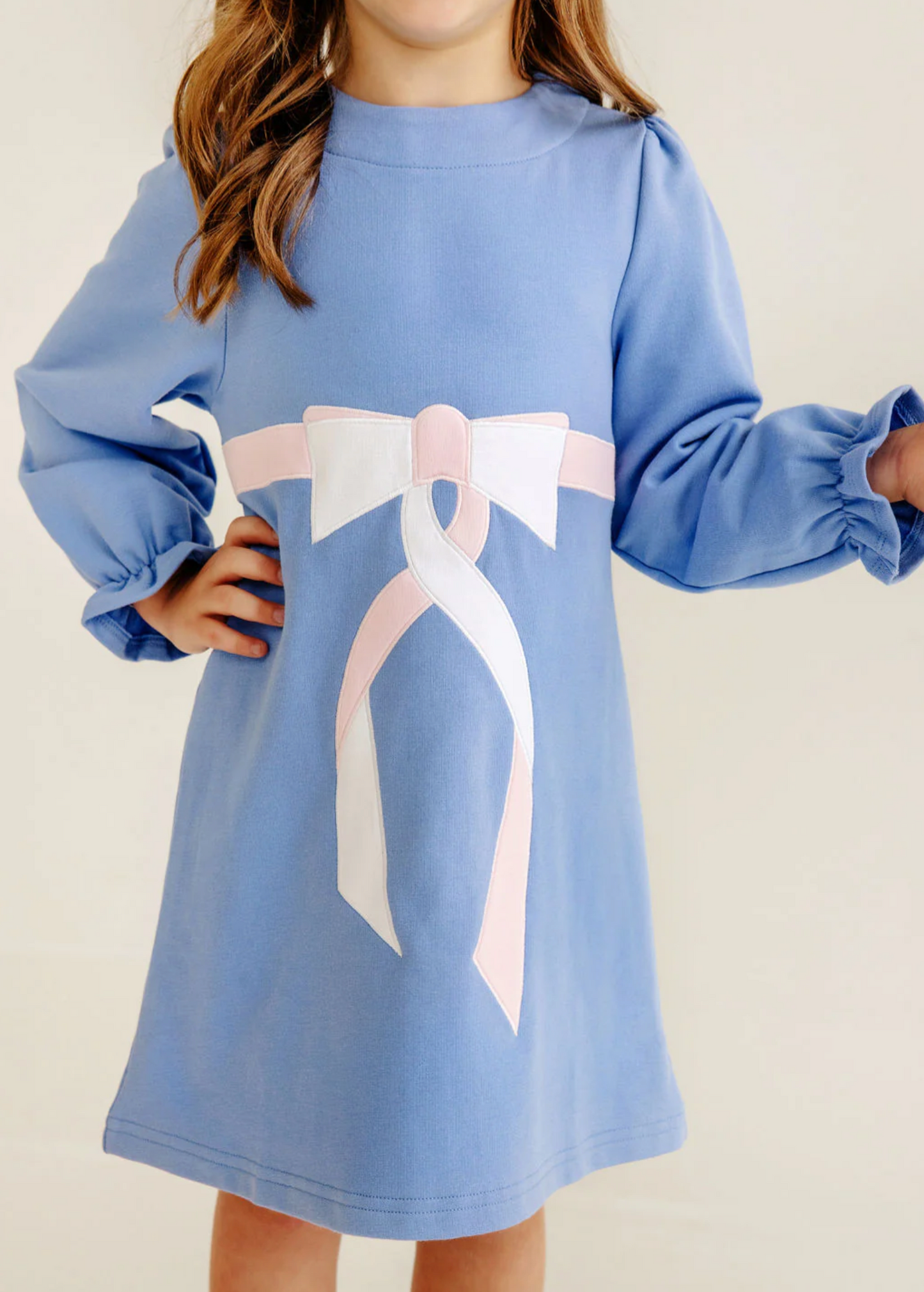 Eliza's Applique Dress- Barbados Blue/ Palm Beach Pink