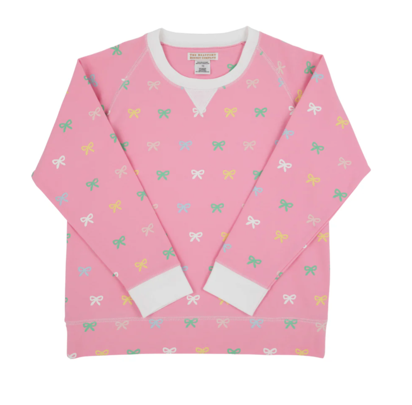 Cassidy Comfy Crewneck Recess Ribbons with Worth Avenue White