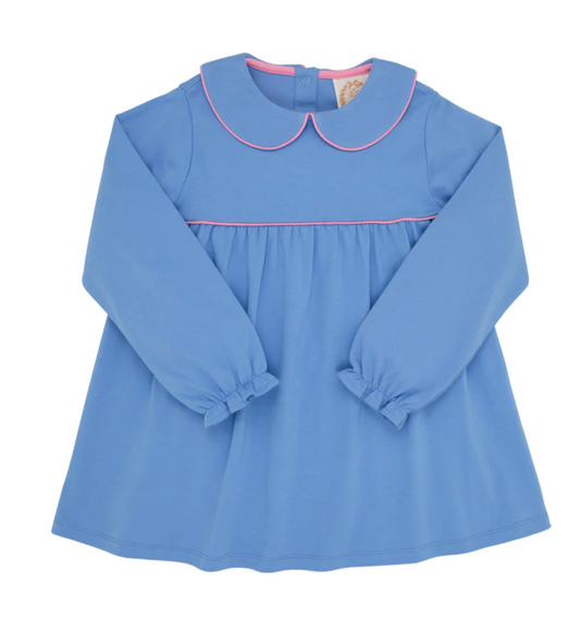 Maudes A Line Top- Barbados Blue/ Hampton Pink