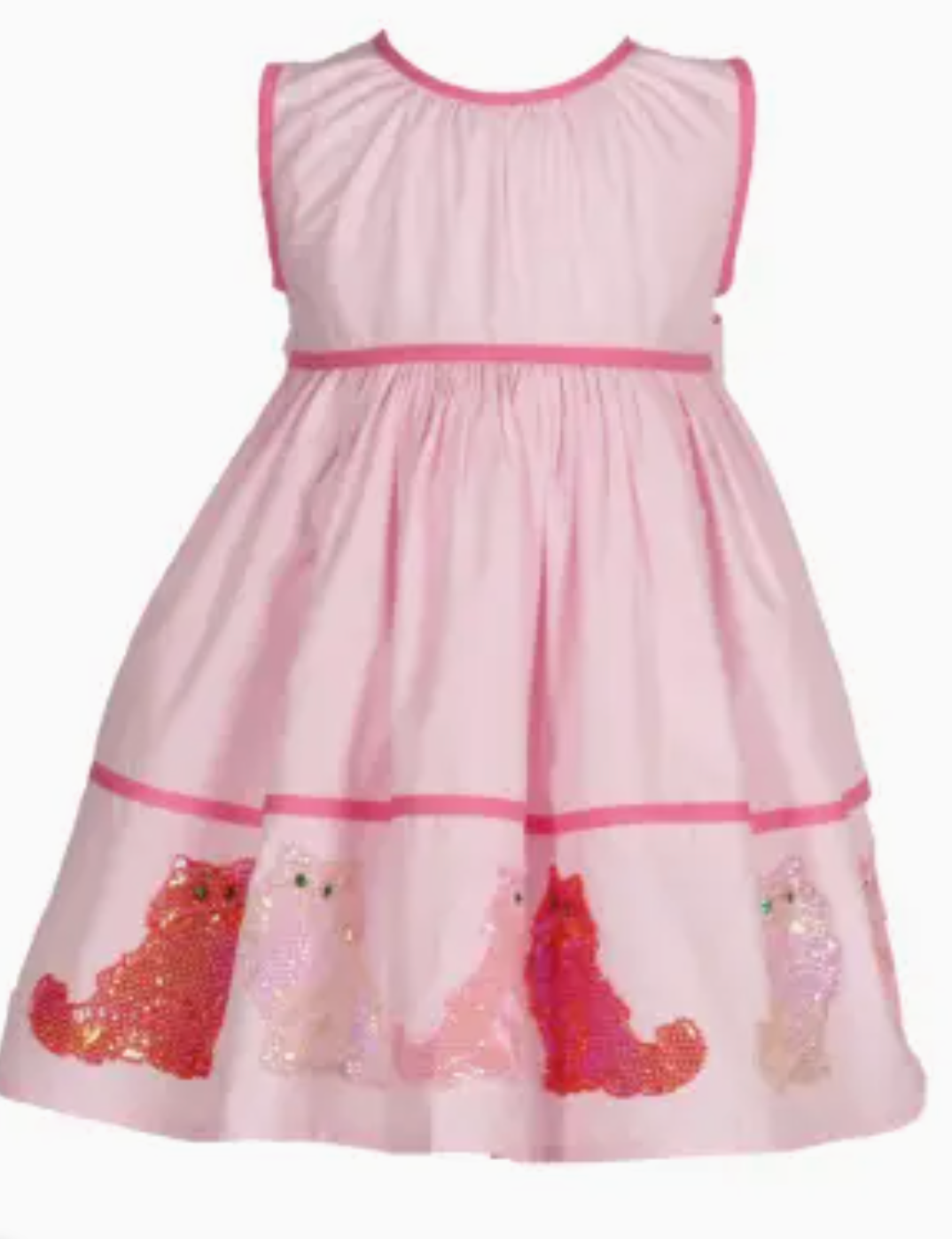 Charlotte Cat Dress with Sequins - Light Pink