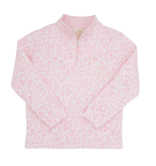 Canter Collar Half Zip Fleece- Greenville Garden/ Palm Beach Pink