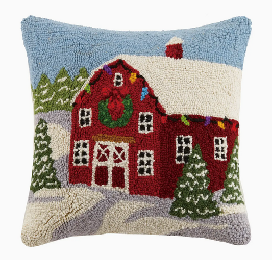 Winter Barn Hook Pillow