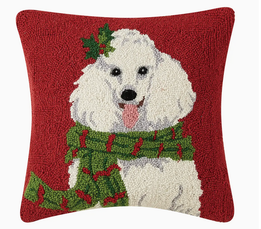 Christmas Poodle Hook Pillow