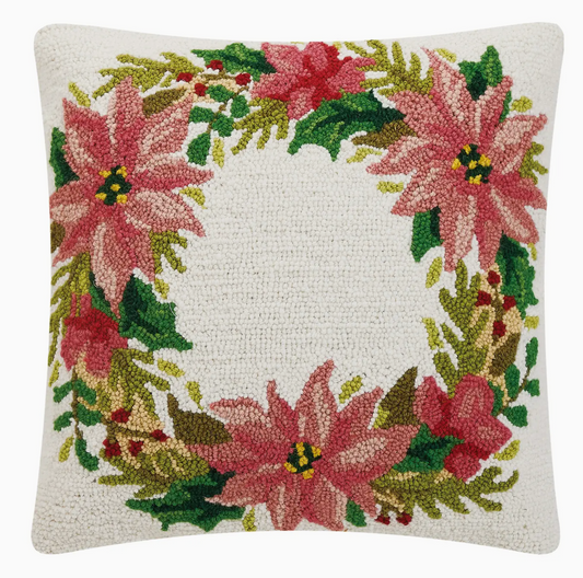 Christmas Wreath White Hook Pillow