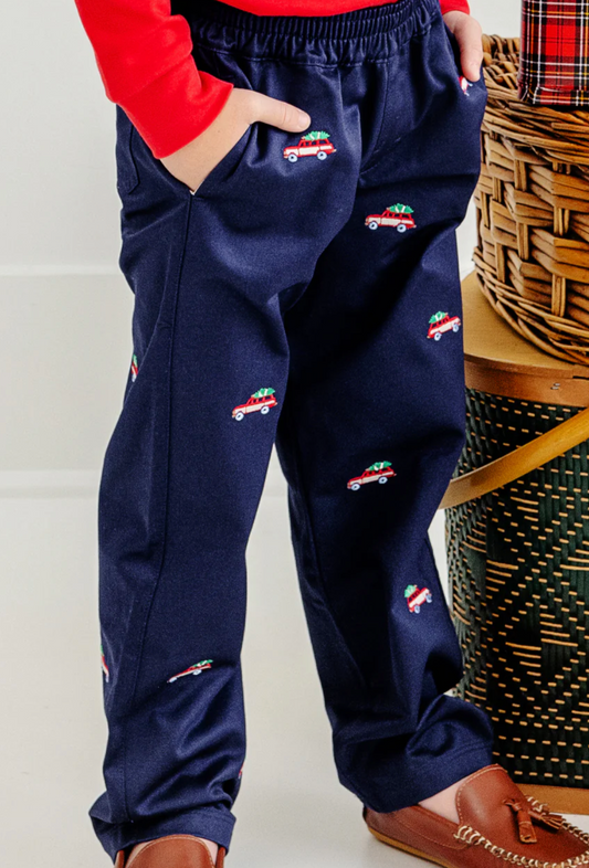 Critter Sheffield Pants (Twill) - Nantucket Navy with Woody Jeeps Embroidery