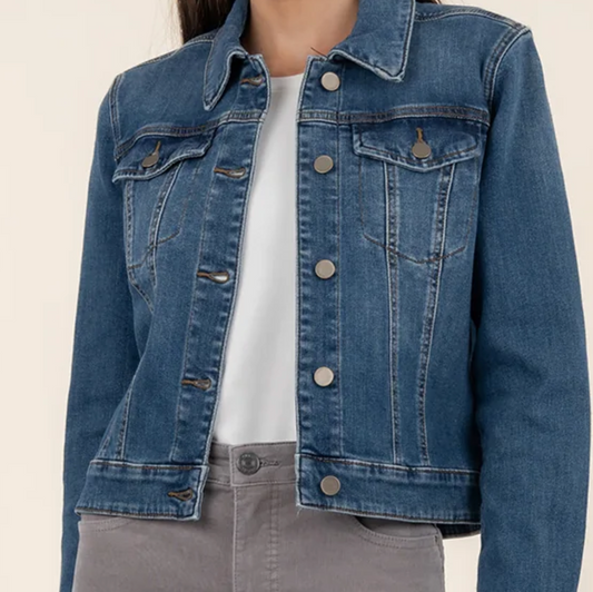 Julia Crop Jacket W/Drop Shoulder - Denim